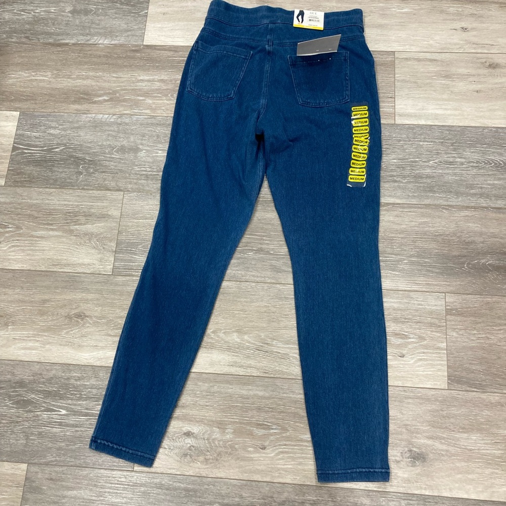 Hue Denim Leggings Jeggings Blue Slide Up Medium Size 8-10 NWT - Picture 9 of 9